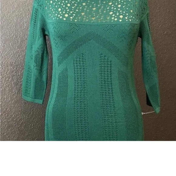 Catherine Malandrino green knit dress size petite cotton lining - Picture 6 of 11